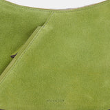 Green leather and suede crossbody bag