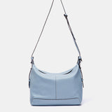 Bandolera grande en piel azul claro