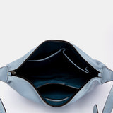 Bandolera grande en piel azul claro