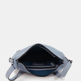 Borsa a tracolla in pelle azzurra