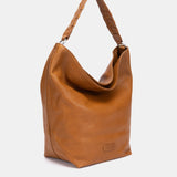 Umhängetasche aus cognacfarbenem Leder