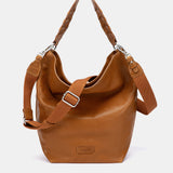 Umhängetasche aus cognacfarbenem Leder