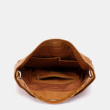 Umhängetasche aus cognacfarbenem Leder