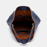 Blaue Umhängetasche aus Leder