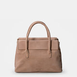 Beige Handtasche aus Leder.