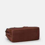 Handtasche aus braunem Leder.