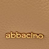 Bolso de hombro en piel y serraje beige