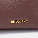 Bolso de hombro en piel y serraje marrón
