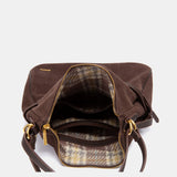 Bolso multifuncional en serraje marrón