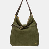 Bolso multifuncional en serraje verde