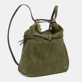 Bolso multifuncional en serraje verde