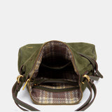 Bolso multifuncional en serraje verde