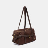 Bolso de hombro en serraje marrón
