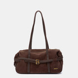 Bolso de hombro en serraje marrón