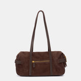 Bolso de hombro en serraje marrón