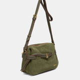 Bandolera en serraje verde