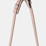 Bolso de hombro en piel con flecos beige