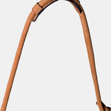 Borsa a tracolla in pelle color cuoio con frange.