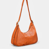Bolso de hombro en piel cognac