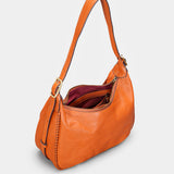 Bolso de hombro en piel cognac