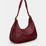 Bolso de hombro en piel burdeos