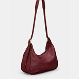 Bolso de hombro en piel burdeos