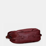 Bolso de hombro en piel burdeos