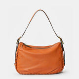 Bolso de mano en piel  cognac