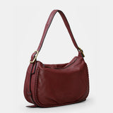 Bolso de mano en piel burdeos