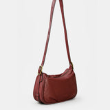 Bolso de mano en piel burdeos