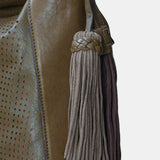 Bolso de hombro en piel troquelada verde