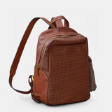 Mochila en piel troquelada cognac
