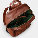 Mochila en piel troquelada cognac