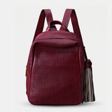 Mochila en piel troquelada burdeos