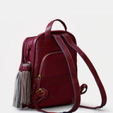 Mochila en piel troquelada burdeos