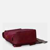 Mochila en piel troquelada burdeos