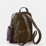 Mochila en piel troquelada verde