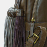 Mochila en piel troquelada verde