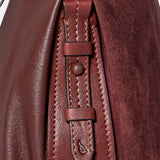 Shopper aus bordeauxfarbenem Veloursleder.
