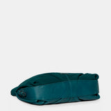 Blue suede shopper bag.