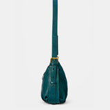 Borsa a spalla in camoscio blu.