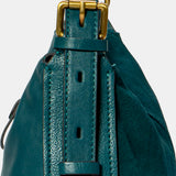 Borsa a spalla in camoscio blu.