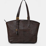 Braune Leder-Shopper.