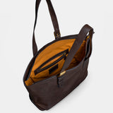 Braune Leder-Shopper.