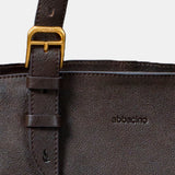 Braune Leder-Shopper.