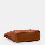 Cognacfarbenes Shopper-Tasche aus Leder.