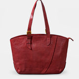 Rote Shopper-Tasche aus Leder.