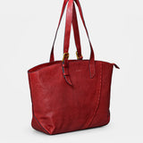Rote Shopper-Tasche aus Leder.