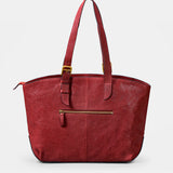 Rote Shopper-Tasche aus Leder.