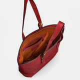 Rote Shopper-Tasche aus Leder.